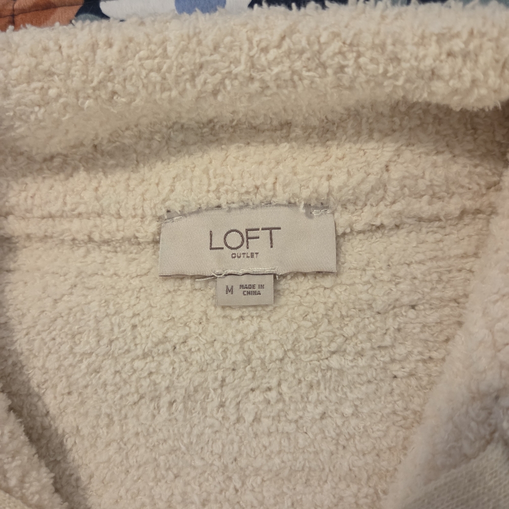 LOFT Beige Quarter Zip-Up Sweater - Picture 7 of 9